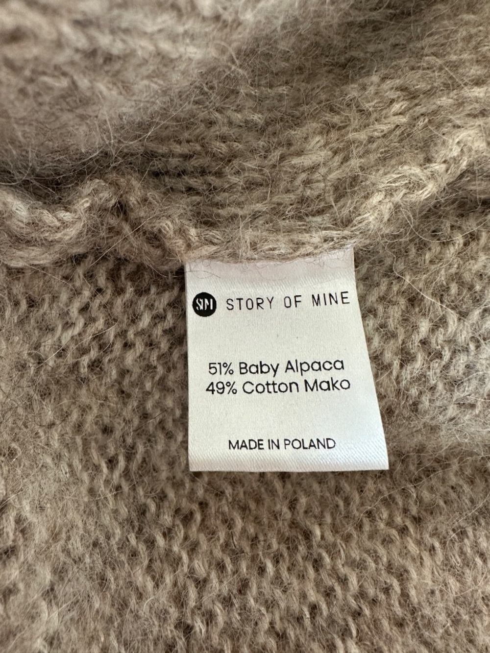 Soft & Cozy Alpaca Cardigan Sweater, taupe - Picture 3 of 3